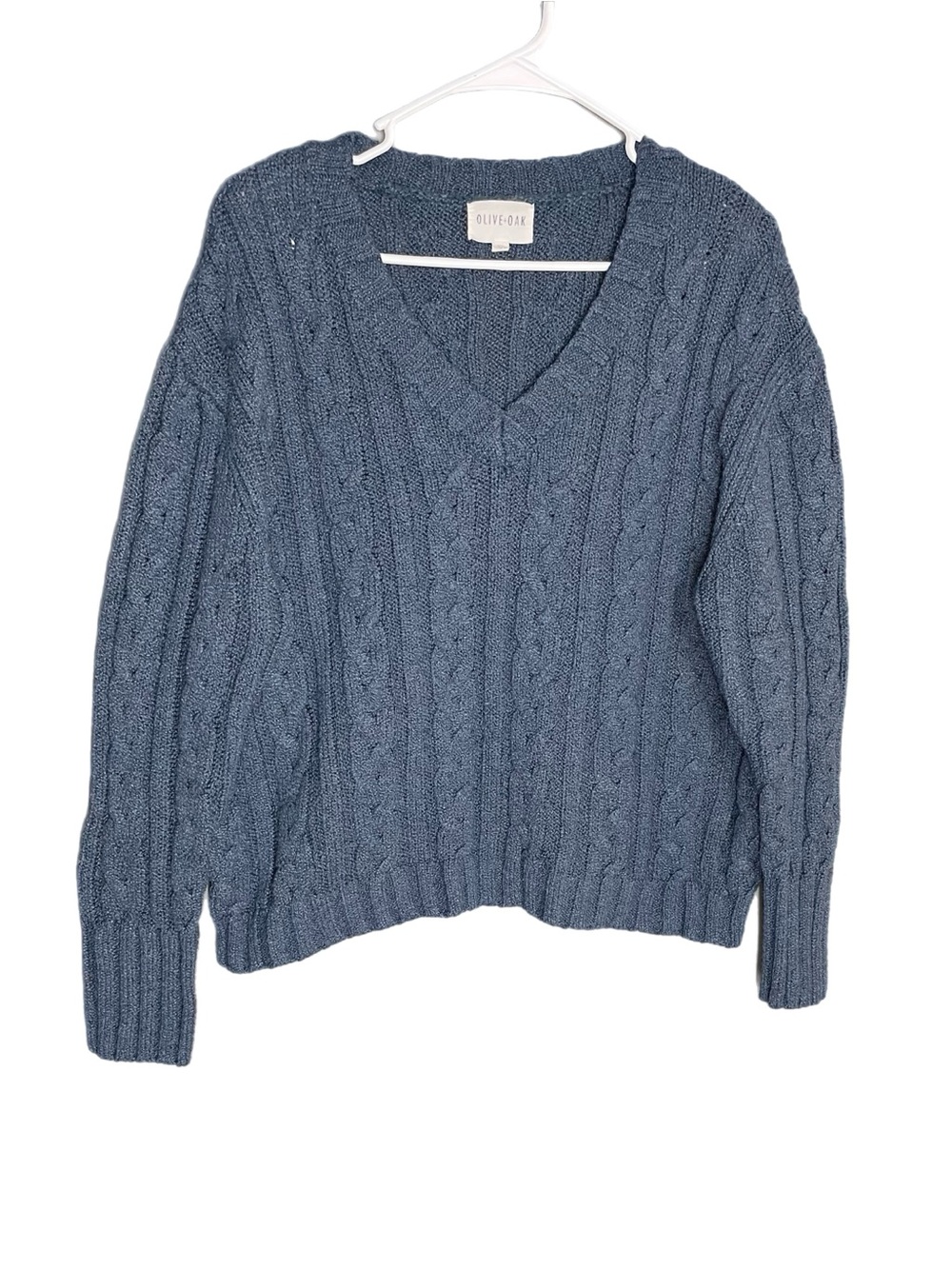 Olive + Oak Cable Knit V-Neck Sweater Women’s Size XL